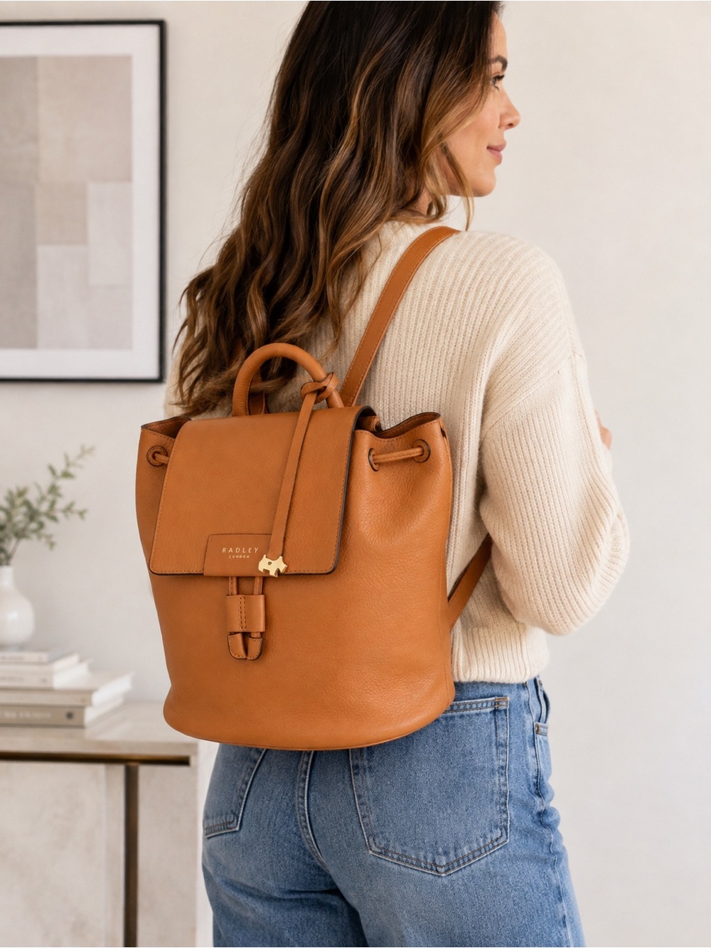 Radley London Ada Street Flapover Leather Backpack – Tan